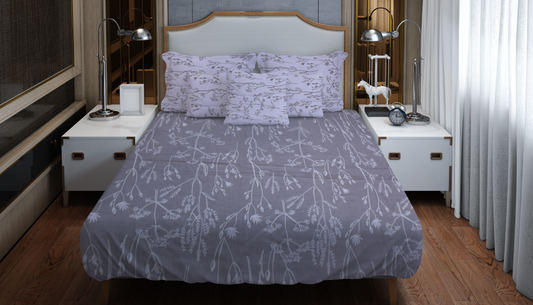 Soft Elegance – Minimalist Botanical Printed Bedding Set