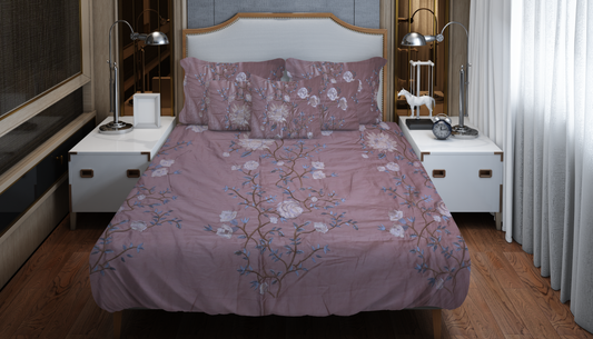 Blush Bloom Embroidered Bedding Set