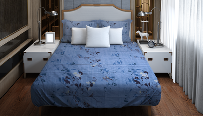 Elegant Blue Floral Bedding Set – Soft & Luxurious Comfort