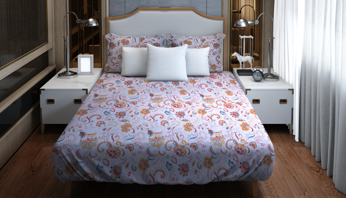 Elegant Floral Printed Bedding Set – Soft & Breathable Fabric