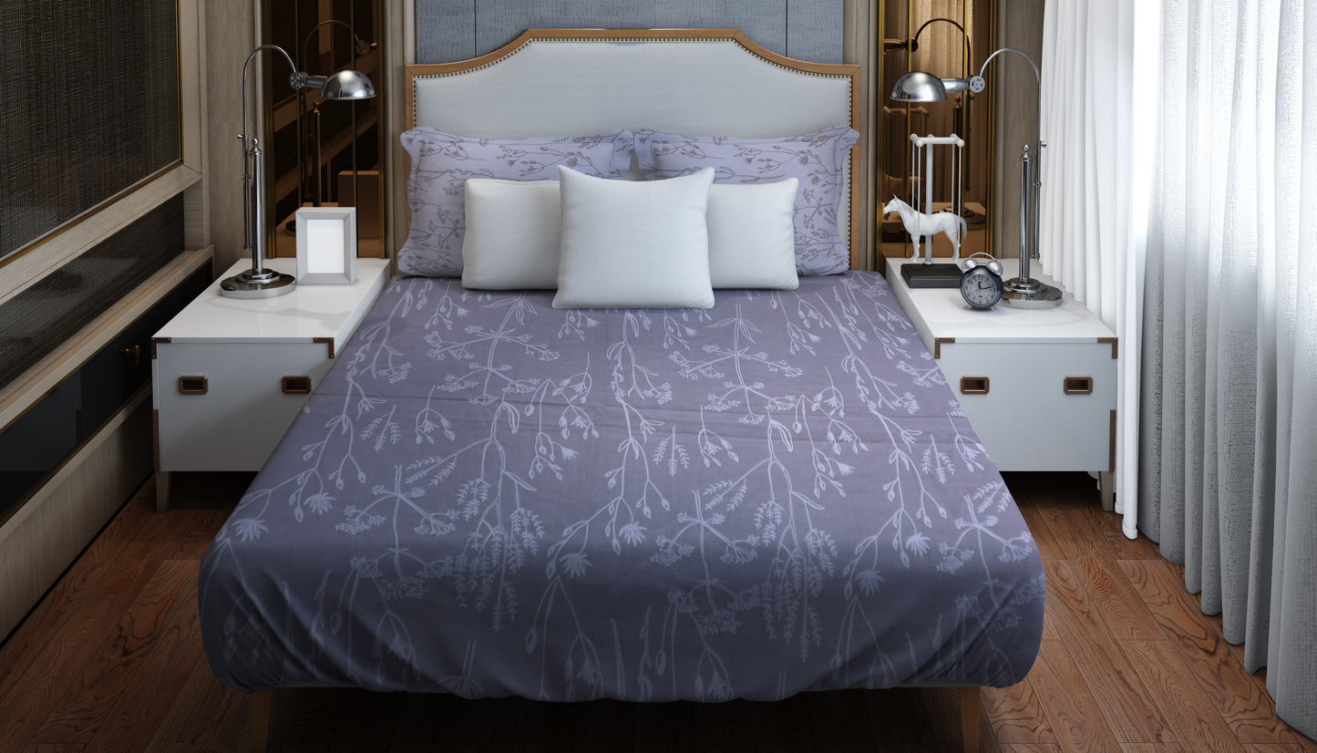 Soft Elegance – Minimalist Botanical Printed Bedding Set