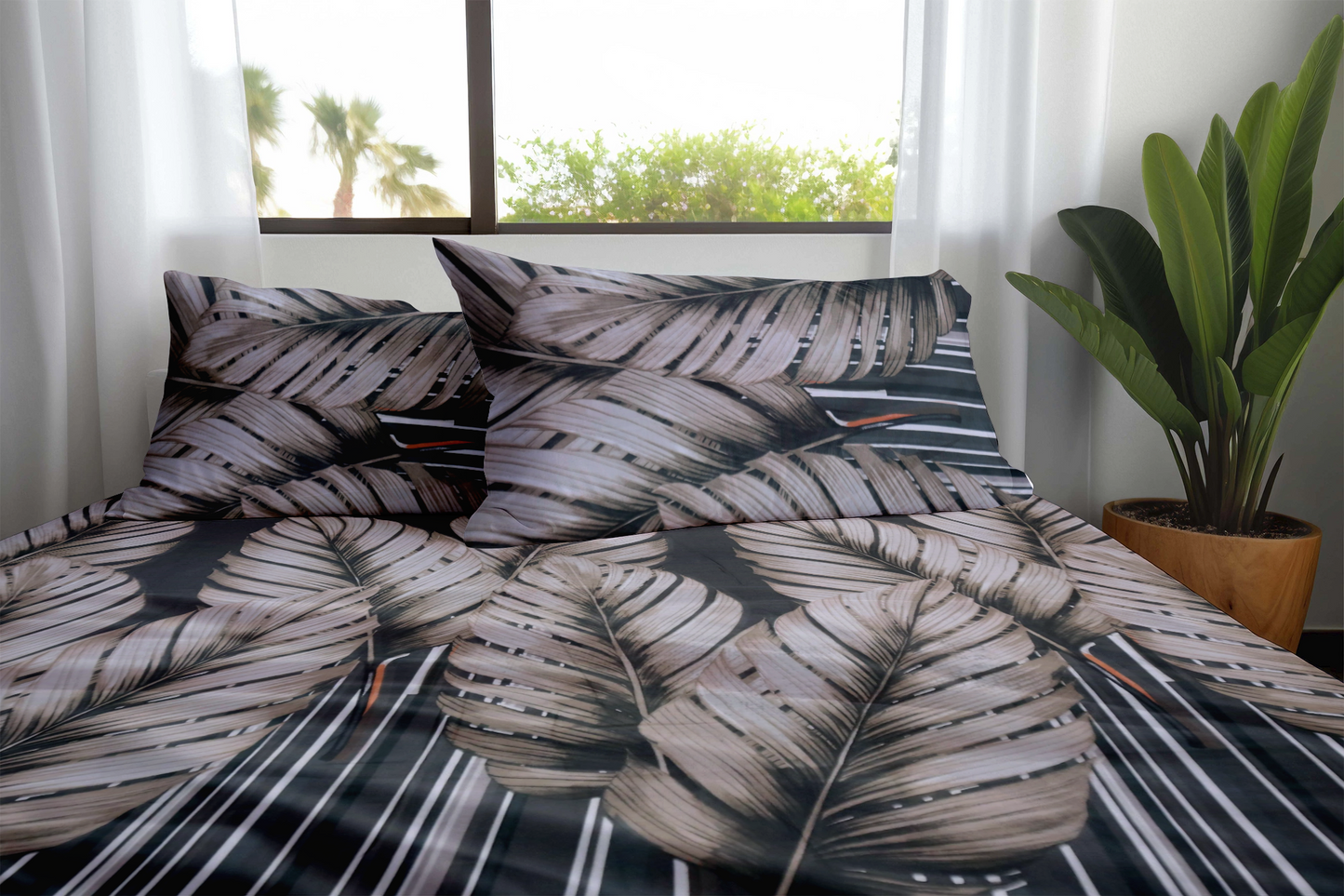 Luxe Tropics – Dark Botanical Bedding Set