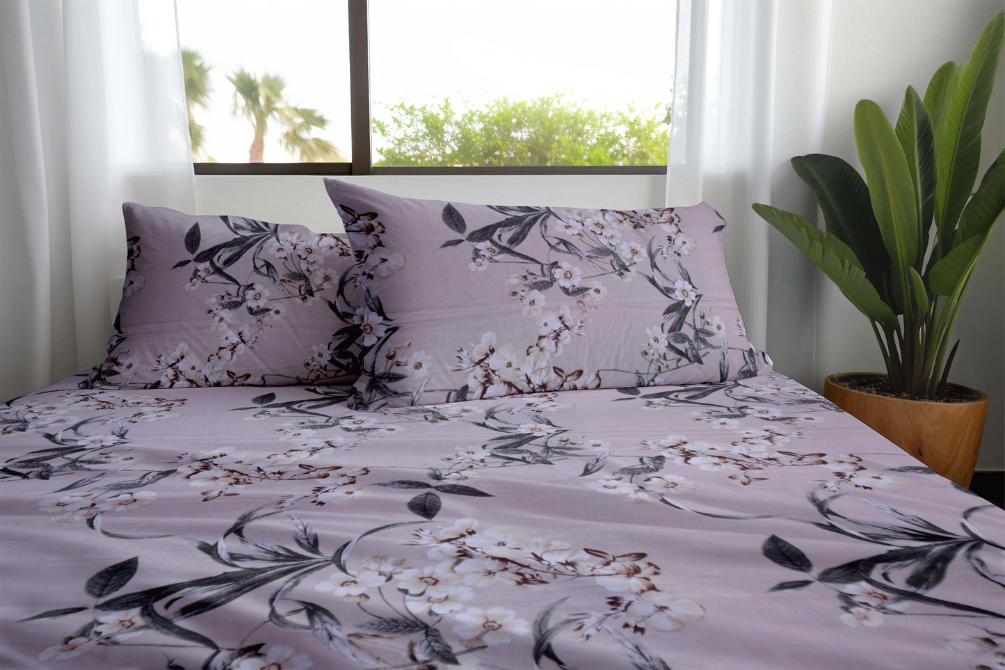 Soft Lilac Floral Bedding Set – Elegant & Cozy Sleep Experience