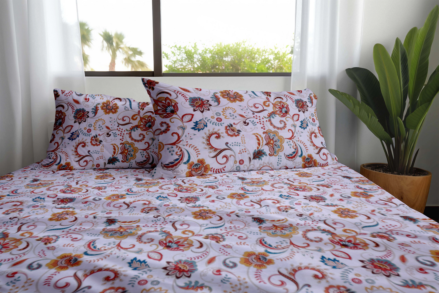 Elegant Floral Printed Bedding Set – Soft & Breathable Fabric