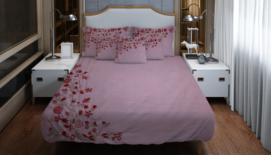 Rose Cascade Embroidered Bedding Set