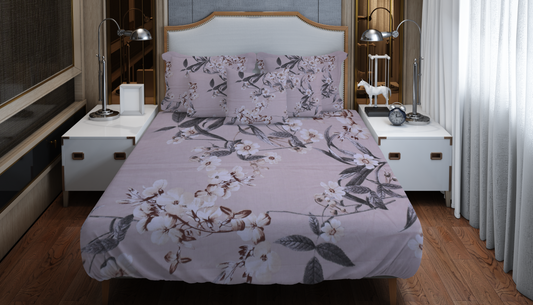 Soft Lilac Floral Bedding Set – Elegant & Cozy Sleep Experience